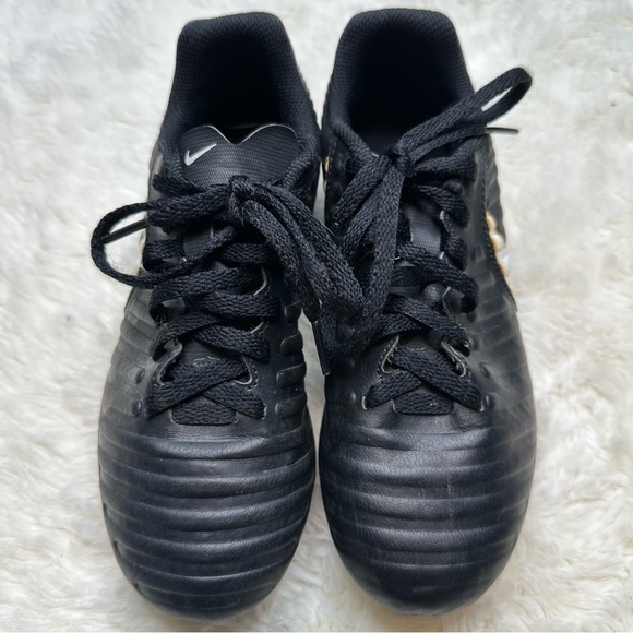 Nike Tiempo Rio 4 Cleats Black & White Size 1 - Picture 1 of 16